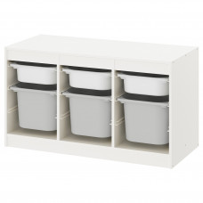 Доставка из Польши TROFAST regal z pojemnikami, bialy/szary, 99x44x56 cm ИКЕА-09328791, ЕВРОИКЕА Калининград
