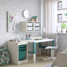 Доставка из Польши ⭐⭐⭐⭐⭐ TROFAST regal z pojemnikiem/tace, bialy/turkusowy, 34x44x56 cm,ИКЕА-09480378, Евро Икеа Калининград