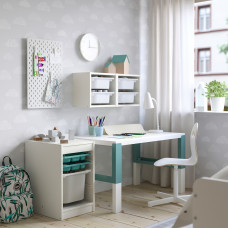 Доставка из Польши ⭐⭐⭐⭐⭐ TROFAST regal z pojemnikiem/tace, bialy turkusowy/bialy, 34x44x56 cm,ИКЕА-59480385, Евро Икеа Калининград