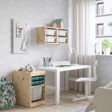 Доставка из Польши ⭐⭐⭐⭐⭐ TROFAST regal z pojemnikiem/tace, jasna sosna bejcowana na bialo turkusowy/bialy, 32x44x52 cm,ИКЕА-59533275, Евро Икеа Калининград