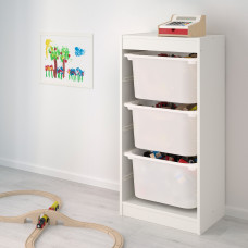 Доставка из Польши ⭐⭐⭐⭐⭐ TROFAST regal z pojemnikami, bialy/bialy, 46x30x94 cm,ИКЕА-79228571, Евро Икеа Калининград