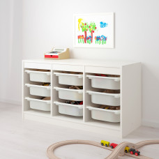 Доставка из Польши ⭐⭐⭐⭐⭐ TROFAST regal z pojemnikami, bialy/bialy, 99x44x56 cm,ИКЕА-29228470, Евро Икеа Калининград