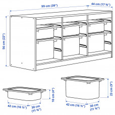 Доставка из Польши ⭐⭐⭐⭐⭐ TROFAST regal z pojemnikami, bialy/bialy, 99x44x56 cm,ИКЕА-69228473, Евро Икеа Калининград