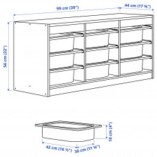 Доставка из Польши ⭐⭐⭐⭐⭐ TROFAST regal z pojemnikami, bialy/bialy, 99x44x56 cm,ИКЕА-29228470, Евро Икеа Калининград