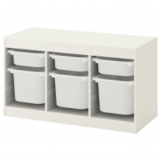 Доставка из Польши TROFAST regal z pojemnikami, bialy/bialy, 99x44x56 cm ИКЕА-69228473, ЕВРОИКЕА Калининград