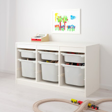 Доставка из Польши ⭐⭐⭐⭐⭐ TROFAST regal z pojemnikami, bialy/bialy, 99x44x56 cm,ИКЕА-69228473, Евро Икеа Калининград