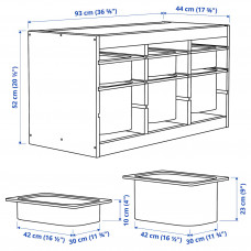 Доставка из Польши ⭐⭐⭐⭐⭐ TROFAST regal z pojemnikami, jasna sosna bejcowana na bialo bialy/turkusowy, 93x44x52 cm,ИКЕА-39328775, Евро Икеа Калининград