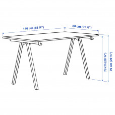 Доставка из Польши ⭐⭐⭐⭐⭐ TROTTEN biurko, bialy/antracyt, 140x80 cm,ИКЕА-29429553, Евро Икеа Калининград