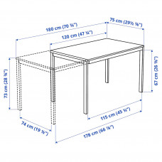 Доставка из Польши ⭐⭐⭐⭐⭐ VANGSTA / TEODORES stol i 4 krzesla, bialy/bialy, 120/180 cm,ИКЕА-59221189, Евро Икеа Калининград