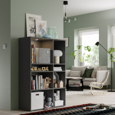 Доставка из Польши ⭐⭐⭐⭐⭐ VIHALS regal 6 polek, ciemnoszary, 95x37x140 cm,ИКЕА-80542918, Евро Икеа Калининград