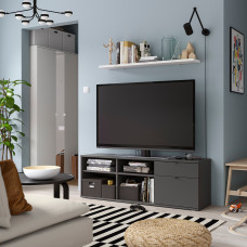 Доставка из Польши ⭐⭐⭐⭐⭐ VIHALS szafka pod TV, ciemnoszary, 146x37x50 cm,ИКЕА-00543672, Евро Икеа Калининград