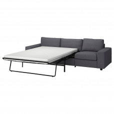 Доставка из Польши ⭐⭐⭐⭐⭐ VIMLE 3-местный диван-кровать с широкими подлокотниками/Гуннаред средний серый,ИКЕА-99545257, Евро Икеа Калининград