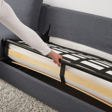Доставка из Польши ⭐⭐⭐⭐⭐ VIMLE 3-местный диван-кровать с широкими подлокотниками/Гуннаред средний серый,ИКЕА-99545257, Евро Икеа Калининград