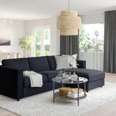 Доставка из Польши ⭐⭐⭐⭐⭐ VIMLE sofa 3-osobowa z szezlongiem, Saxemara czarnoniebieski,ИКЕА-09399142, Евро Икеа Калининград