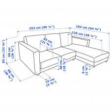 Доставка из Польши ⭐⭐⭐⭐⭐ VIMLE sofa 3-osobowa z szezlongiem, Saxemara czarnoniebieski,ИКЕА-09399142, Евро Икеа Калининград