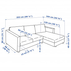 Доставка из Польши ⭐⭐⭐⭐⭐ VIMLE sofa 3-osobowa, z szezlongiem/Grann/Bomstad czarny,ИКЕА-89306686, Евро Икеа Калининград