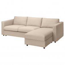 Доставка из Польши ⭐⭐⭐⭐⭐ VIMLE 3-os sofa rozkladana z szezlongiem, Hallarp bezowy,ИКЕА-49537066, Евро Икеа Калининград