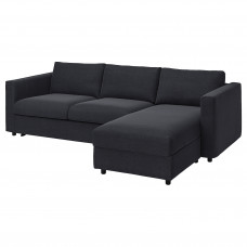 Доставка из Польши ⭐⭐⭐⭐⭐ VIMLE 3-os sofa rozkladana z szezlongiem, Saxemara czarnoniebieski,ИКЕА-79537215, Евро Икеа Калининград