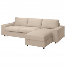 Доставка из Польши ⭐⭐⭐⭐⭐ VIMLE 3-os sofa rozkladana z szezlongiem, z szerokimi podlokietnikami/Hallarp bezowy,ИКЕА-79537084, Евро Икеа Калининград