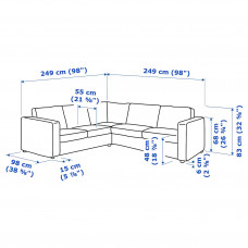 Доставка из Польши ⭐⭐⭐⭐⭐ VIMLE sofa narozna 4-osobowa, Saxemara czarnoniebieski,ИКЕА-59399516, Евро Икеа Калининград