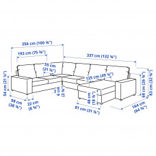 Доставка из Польши ⭐⭐⭐⭐⭐ VIMLE narozna sofa 5o z szezl, z szerokimi podlokietnikami/Gunnared srednioszary,ИКЕА-49401831, Евро Икеа Калининград