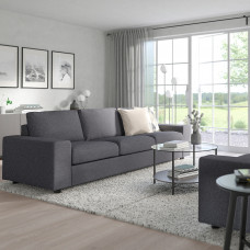 Доставка из Польши ⭐⭐⭐⭐⭐ VIMLE Narozna sofa rozkl. 5o z szezl, Z szerokimi podlokietnikami/Gunnared srednioszary,ИКЕА-69419019, Евро Икеа Калининград