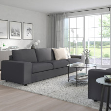 Доставка из Польши ⭐⭐⭐⭐⭐ VIMLE Rozkladana sofa 3-osobowa, Z szerokimi podlokietnikami/Hallarp szary,ИКЕА-89419061, Евро Икеа Калининград