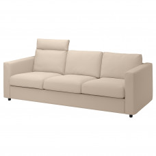 Доставка из Польши VIMLE sofa 3-osobowa, z zaglowkiem/Hallarp bezowy ИКЕА-89399039, ЕВРОИКЕА Калининград