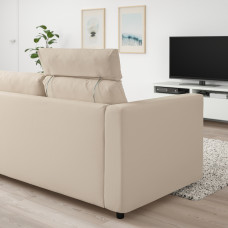 Доставка из Польши ⭐⭐⭐⭐⭐ VIMLE sofa 3-osobowa, z zaglowkiem/Hallarp bezowy,ИКЕА-89399039, Евро Икеа Калининград