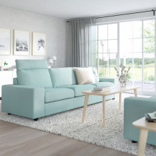 Доставка из Польши ⭐⭐⭐⭐⭐ VIMLE sofa 3-osobowa, z zaglowkiem z szerokimi podlokietnikami/Saxemara jasnoniebieski,ИКЕА-09401461, Евро Икеа Калининград