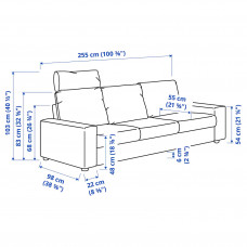 Доставка из Польши ⭐⭐⭐⭐⭐ VIMLE sofa 3-osobowa, z zaglowkiem z szerokimi podlokietnikami/Saxemara jasnoniebieski,ИКЕА-09401461, Евро Икеа Калининград