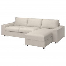 Доставка из Польши ⭐⭐⭐⭐⭐ VIMLE Sofa 3-osobowa z szezlongiem, Z szerokimi podlokietnikami/Gunnared bezowy,ИКЕА-59419053, Евро Икеа Калининград