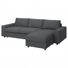 Доставка из Польши ⭐⭐⭐⭐⭐ VIMLE Sofa 3-osobowa z szezlongiem, Z szerokimi podlokietnikami/Hallarp szary,ИКЕА-09419055, Евро Икеа Калининград