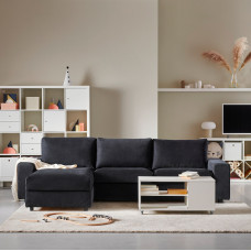 Доставка из Польши ⭐⭐⭐⭐⭐ VIMLE Sofa 3-osobowa z szezlongiem, Z szerokimi podlokietnikami/Saxemara czarnoniebieski,ИКЕА-79419052, Евро Икеа Калининград