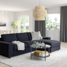 Доставка из Польши ⭐⭐⭐⭐⭐ VIMLE Sofa 3-osobowa z szezlongiem, Z szerokimi podlokietnikami/Saxemara czarnoniebieski,ИКЕА-79419052, Евро Икеа Калининград