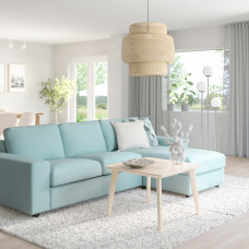 Доставка из Польши ⭐⭐⭐⭐⭐ VIMLE Sofa 3-osobowa z szezlongiem, Z szerokimi podlokietnikami/Saxemara jasnoniebieski,ИКЕА-89419056, Евро Икеа Калининград