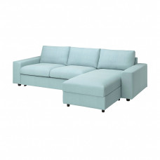 Доставка из Польши ⭐⭐⭐⭐⭐ VIMLE Sofa 3-osobowa z szezlongiem, Z szerokimi podlokietnikami/Saxemara jasnoniebieski,ИКЕА-89419056, Евро Икеа Калининград
