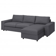 Доставка из Польши ⭐⭐⭐⭐⭐ VIMLE Sofa 3-osobowa z szezlongiem, Z szerokimi podlokietnikami Gunnared/srednioszary,ИКЕА-79419047, Евро Икеа Калининград