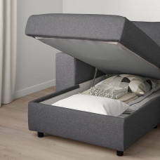 Доставка из Польши ⭐⭐⭐⭐⭐ VIMLE sofa 3-osobowa z szezlongiem, z szerokimi podlokietnikami Gunnared/srednioszary,ИКЕА-99401292, Евро Икеа Калининград