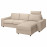 Доставка из Польши VIMLE sofa 3-osobowa z szezlongiem, z szerokimi podlokietnikami z zaglowkiem/Hallarp bezowy ИКЕА-59401411, ЕВРОИКЕА Калининград