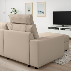 Доставка из Польши ⭐⭐⭐⭐⭐ VIMLE sofa 3-osobowa z szezlongiem, z szerokimi podlokietnikami z zaglowkiem/Hallarp bezowy,ИКЕА-59401411, Евро Икеа Калининград