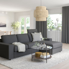 Доставка из Польши ⭐⭐⭐⭐⭐ VIMLE sofa 3-osobowa z szezlongiem, z szerokimi podlokietnikami z zaglowkiem/Hallarp szary,ИКЕА-99401414, Евро Икеа Калининград