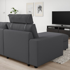 Доставка из Польши ⭐⭐⭐⭐⭐ VIMLE sofa 3-osobowa z szezlongiem, z szerokimi podlokietnikami z zaglowkiem/Hallarp szary,ИКЕА-99401414, Евро Икеа Калининград
