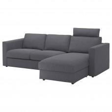 Доставка из Польши VIMLE sofa 3-osobowa z szezlongiem, z zaglowkiem/Gunnared srednioszary ИКЕА-59399106, ЕВРОИКЕА Калининград