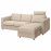 Доставка из Польши VIMLE sofa 3-osobowa z szezlongiem, z zaglowkiem/Hallarp bezowy ИКЕА-49399121, ЕВРОИКЕА Калининград