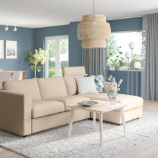 Доставка из Польши ⭐⭐⭐⭐⭐ VIMLE sofa 3-osobowa z szezlongiem, z zaglowkiem/Hallarp bezowy,ИКЕА-49399121, Евро Икеа Калининград