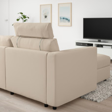 Доставка из Польши ⭐⭐⭐⭐⭐ VIMLE sofa 3-osobowa z szezlongiem, z zaglowkiem/Hallarp bezowy,ИКЕА-49399121, Евро Икеа Калининград