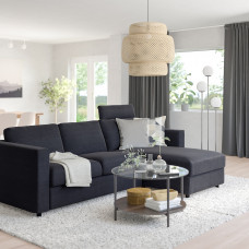 Доставка из Польши ⭐⭐⭐⭐⭐ VIMLE sofa 3-osobowa z szezlongiem, z zaglowkiem Saxemara/czarnoniebieski,ИКЕА-29399136, Евро Икеа Калининград