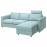 Доставка из Польши VIMLE sofa 3-osobowa z szezlongiem, z zaglowkiem Saxemara/jasnoniebieski ИКЕА-99399133, ЕВРОИКЕА Калининград