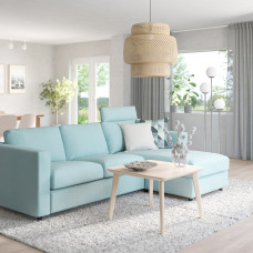 Доставка из Польши ⭐⭐⭐⭐⭐ VIMLE sofa 3-osobowa z szezlongiem, z zaglowkiem Saxemara/jasnoniebieski,ИКЕА-99399133, Евро Икеа Калининград